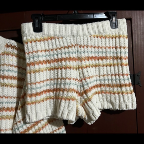 L*Space Pismo Beach Striped Knit Crop Sweater & Shorts Set Playa Del Carmen Sz S - Picture 12 of 16